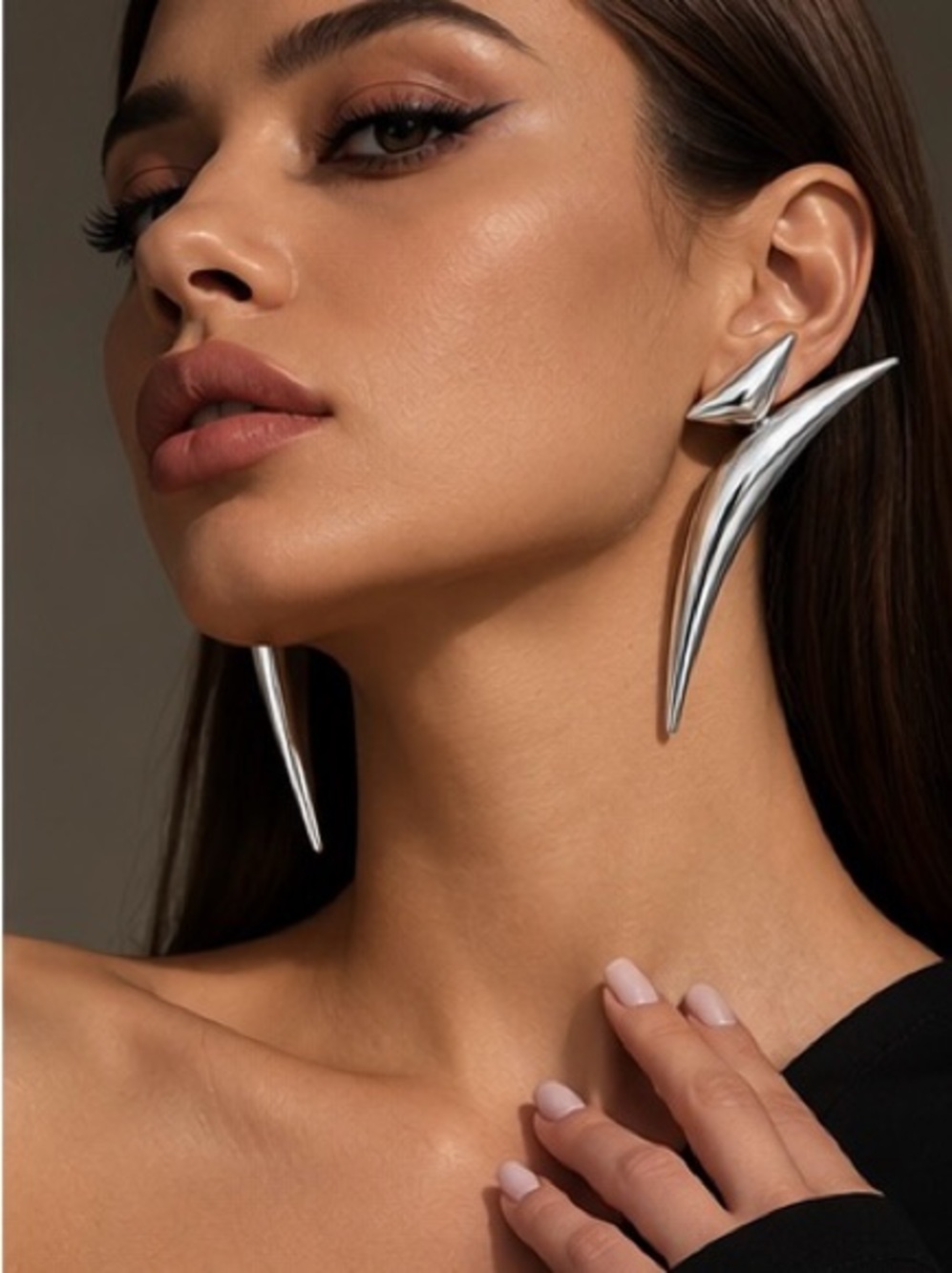 Silver Sculptural Spike Earrings